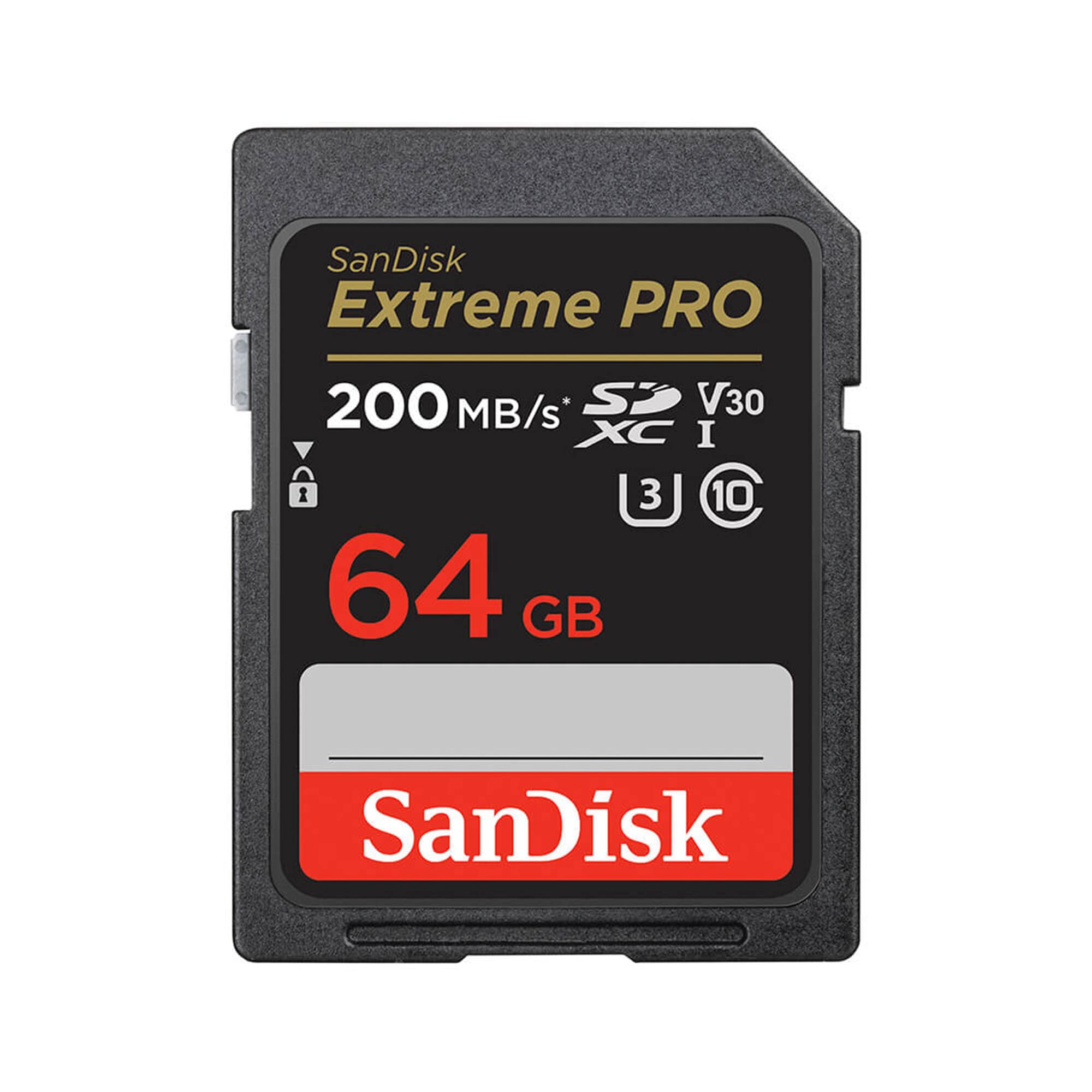 Sandisk SDXC Extreme Pro 64GB 200MB/s UHS-I C10 V30 U3