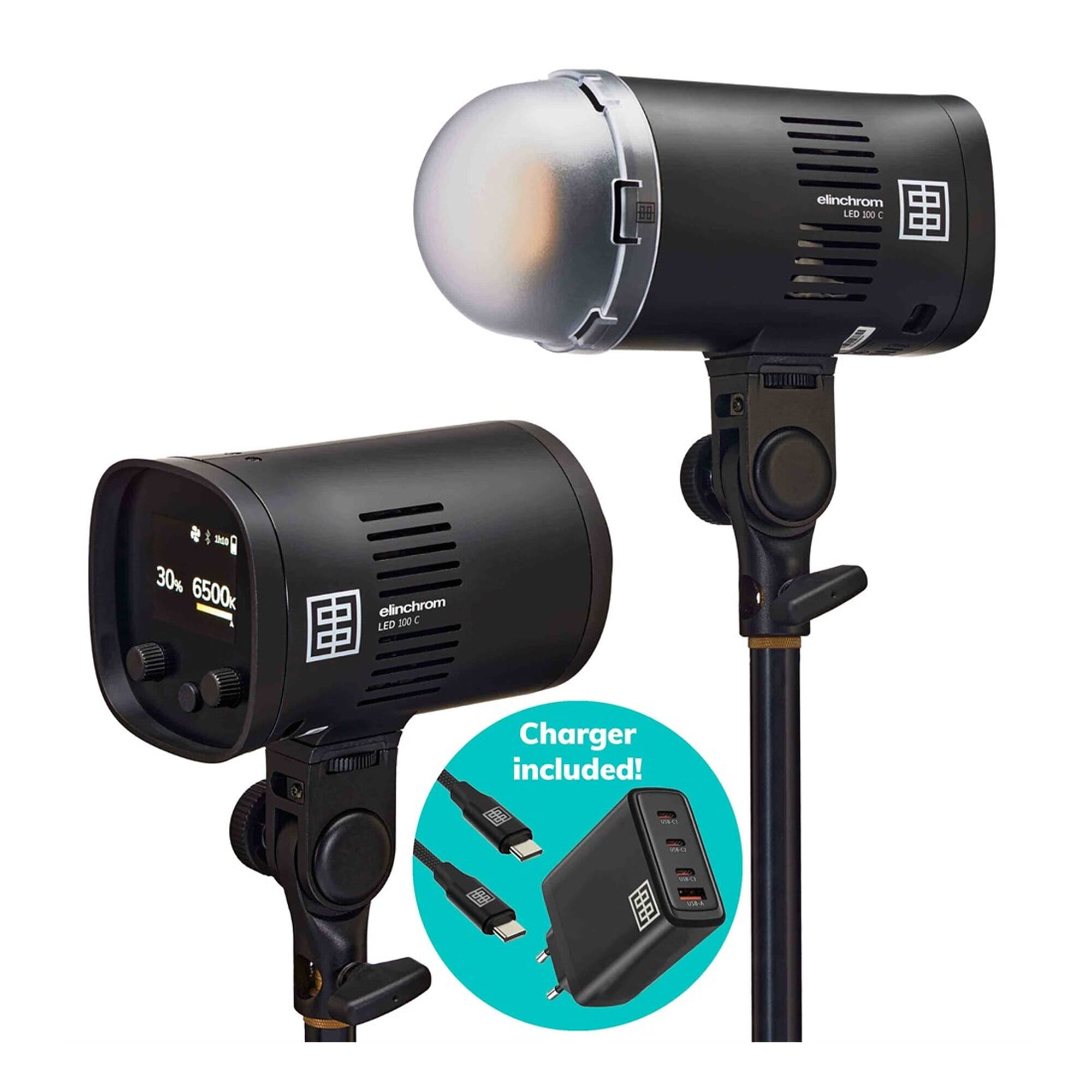 Elinchrom LED 100 C Light Dual Kit inkl Laddare