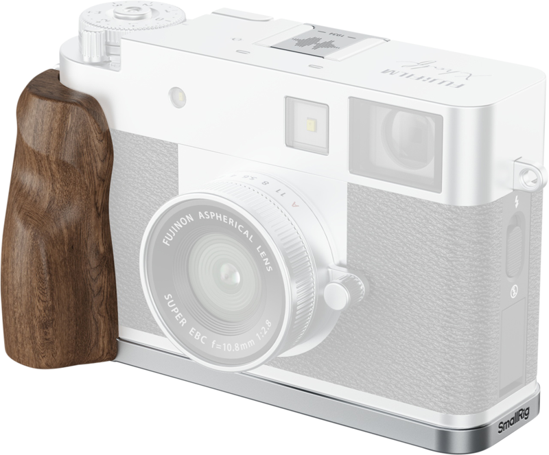 SmallRig 5223 L-Shaped Mount Plate With Wooden Handle Till Fujifilm X Half Silver