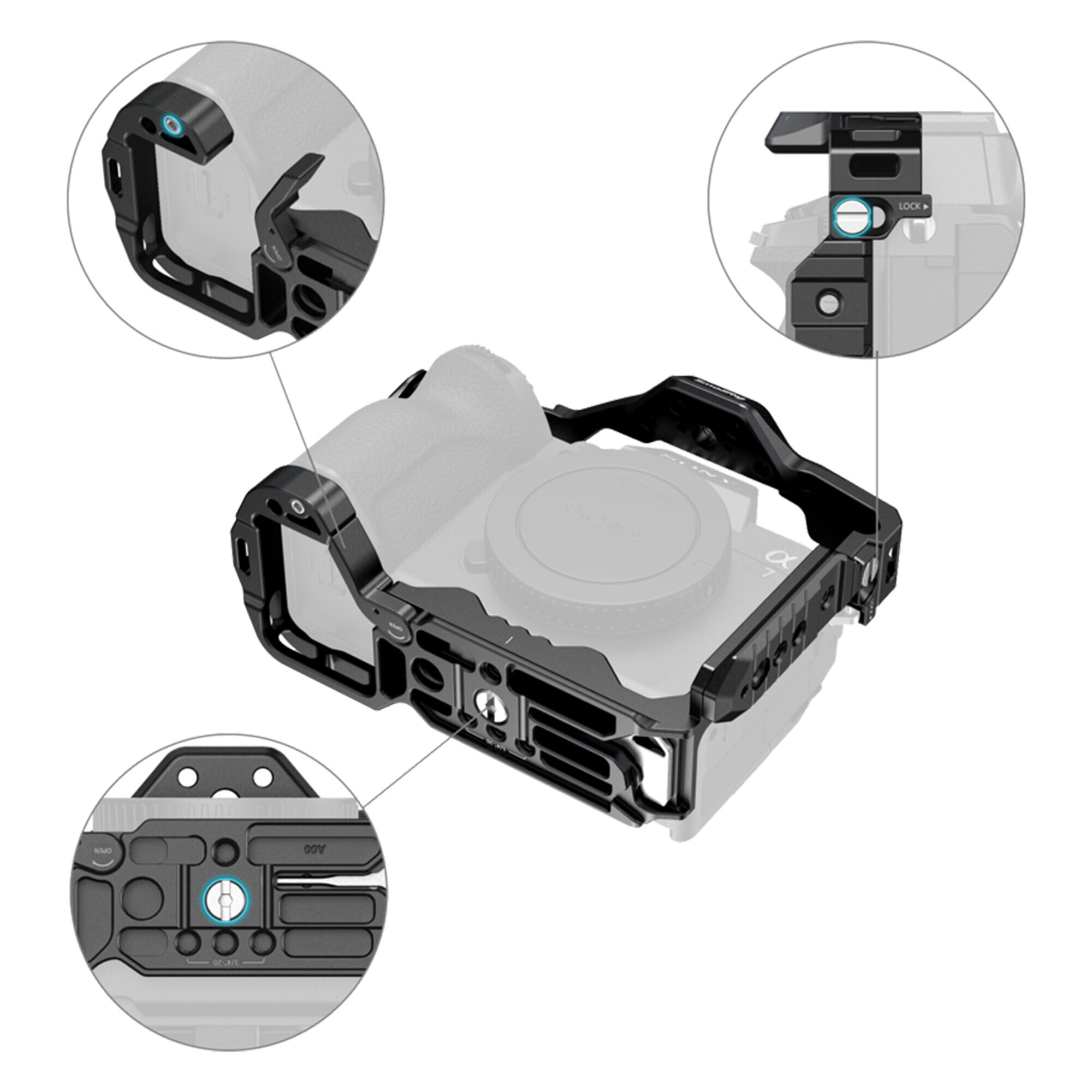 5599 HawkLock Cage Kit För Sony A 7R V / 7 IV / 7V / 7S III / 1 / 7R IV Advanced Edition *