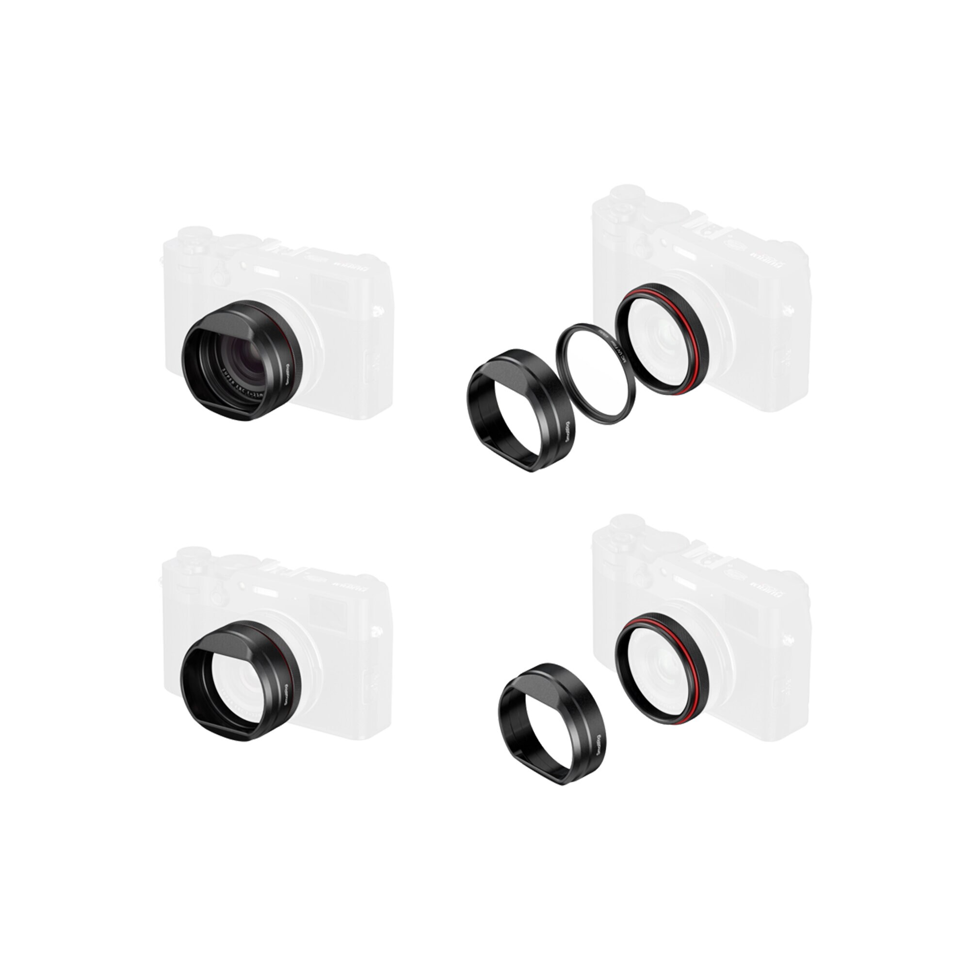 Smallrig 5851 UV Filter with Lens Hood Kit for FUJIFILM X100VI / X100V (Svart)