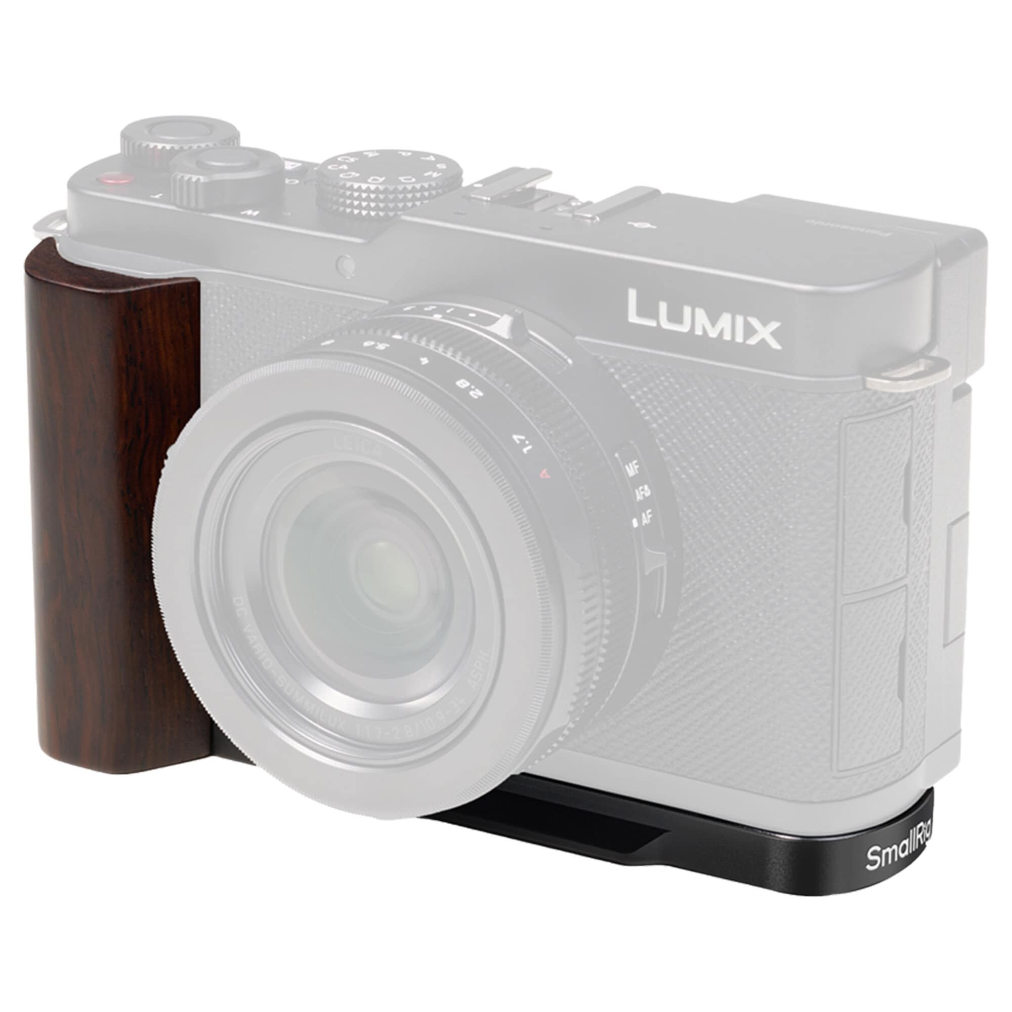 SmallRig 5942 L-Shaped Mount Plate with Wooden Handle for Panasonic LUMIX L10 Black