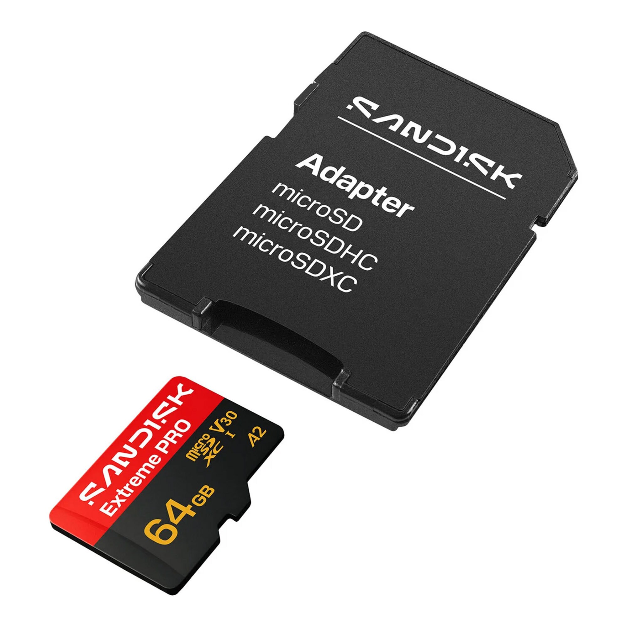 MicroSDXC Extreme Pro 64Gb 200/90Mb/s C10 UHS U3 V30 A1 Adapter