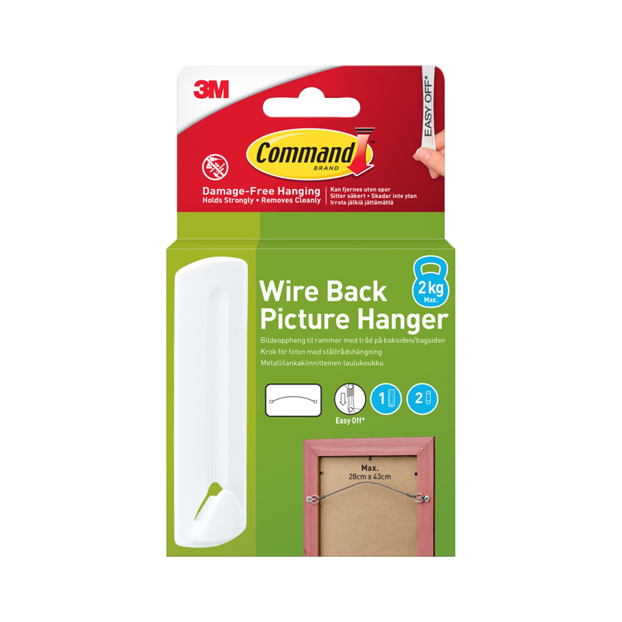 3M Command Wire 1 Hook + 2 Strips