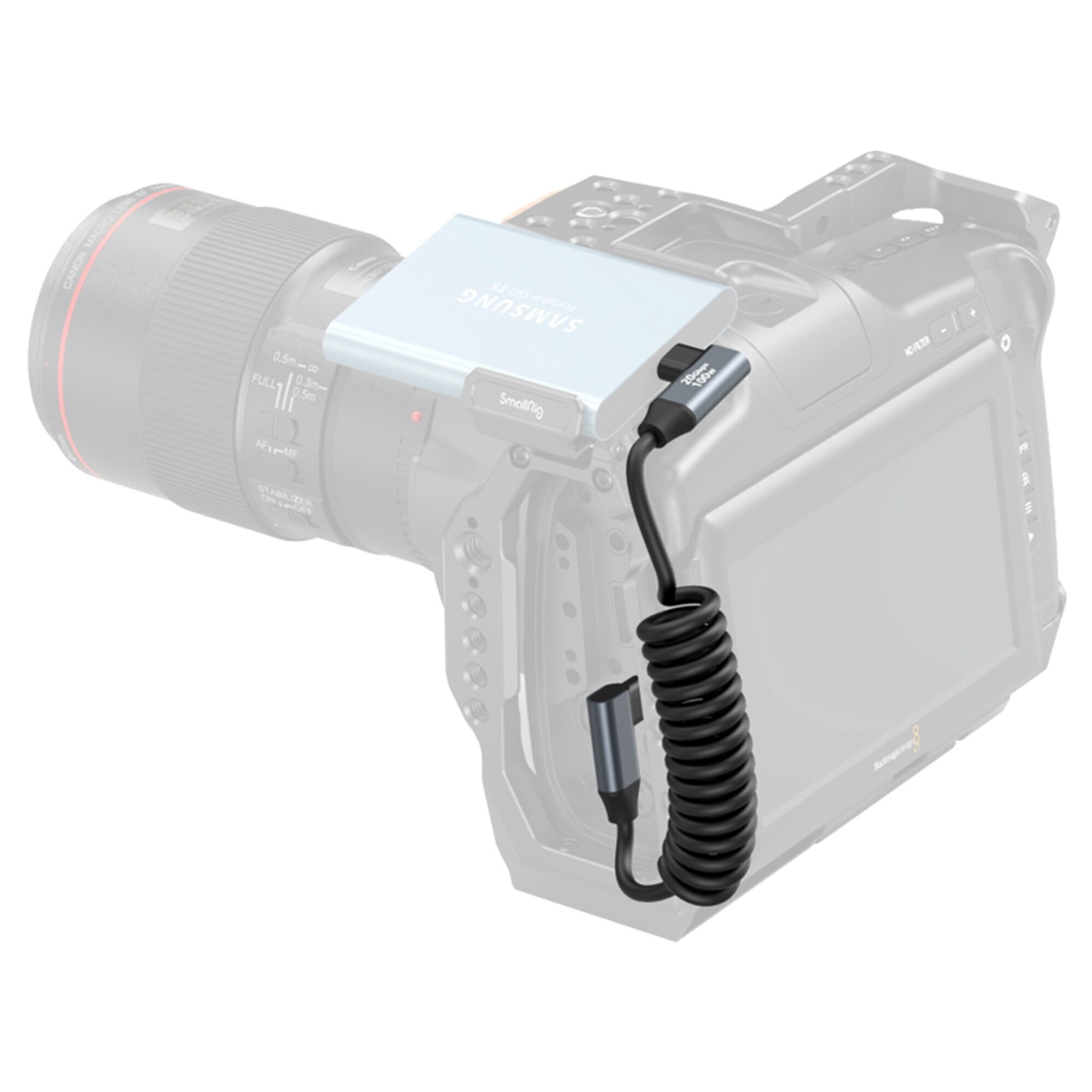 SmallRig 4793 USB-C Angled To USB-C Angled Coiled Data Cable