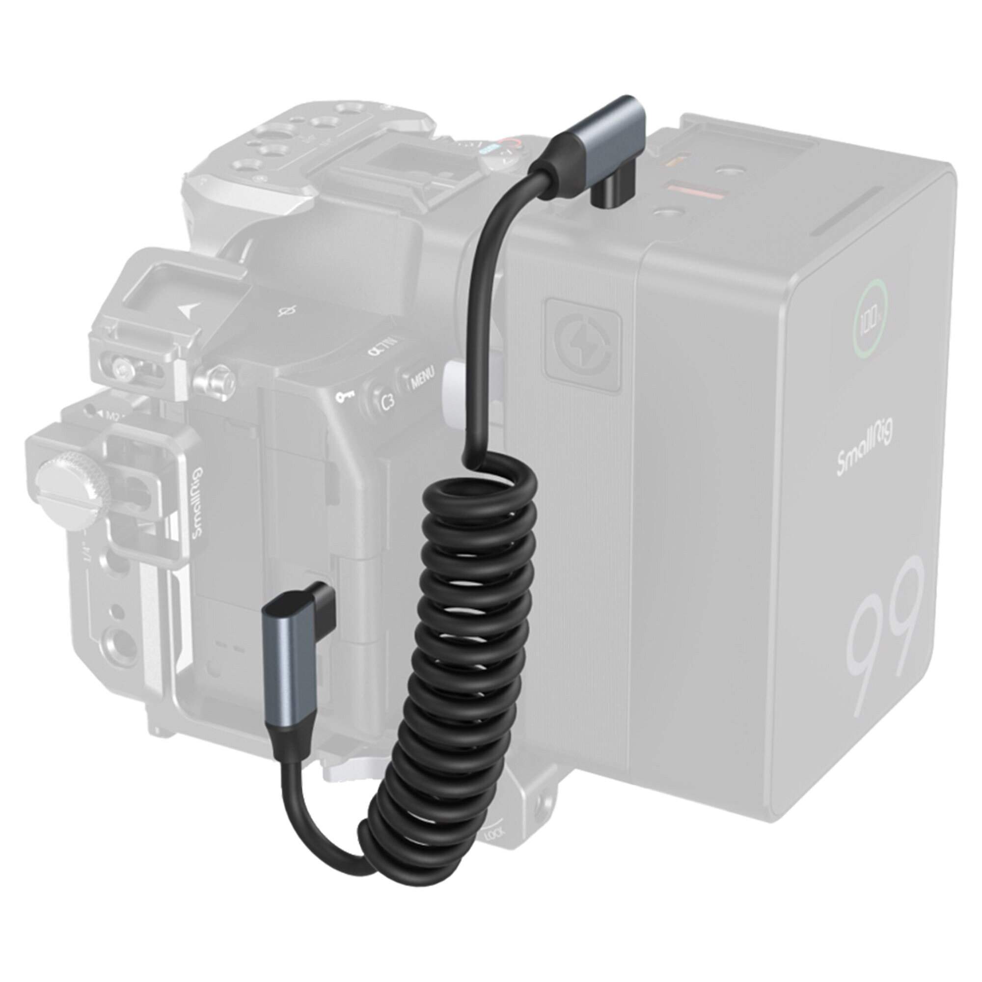 SmallRig 4793 USB-C Angled To USB-C Angled Coiled Data Cable