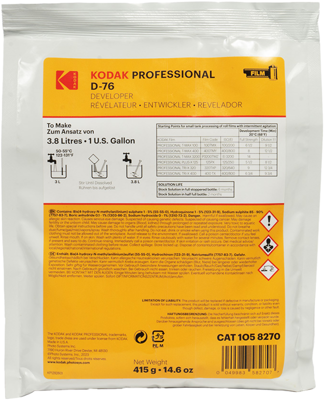 Kodak Professional D-76 Framkallare Pulver till 3,8L