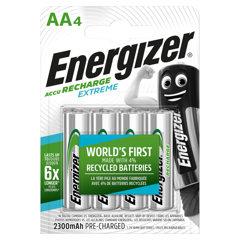 Energizer Extreme Laddningsbara Batterier AA 4-pack 2300 mAH