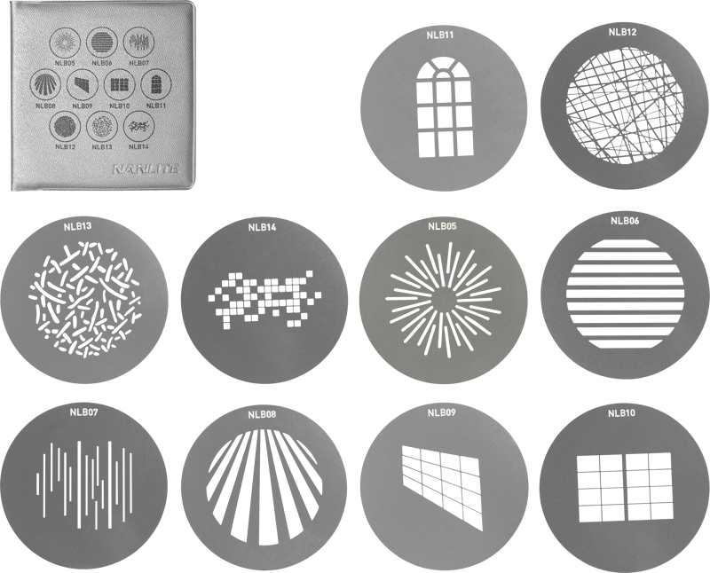 Nanlite GOBO mönster diskar Set 1 för PJ-BM