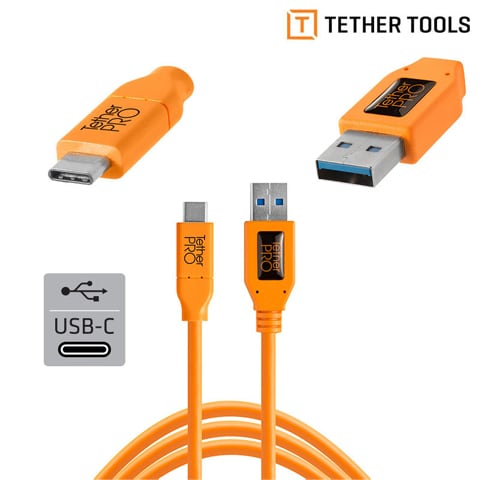 Tether Tools USB Kabel 3.0 till USB-C 4,6m Orange