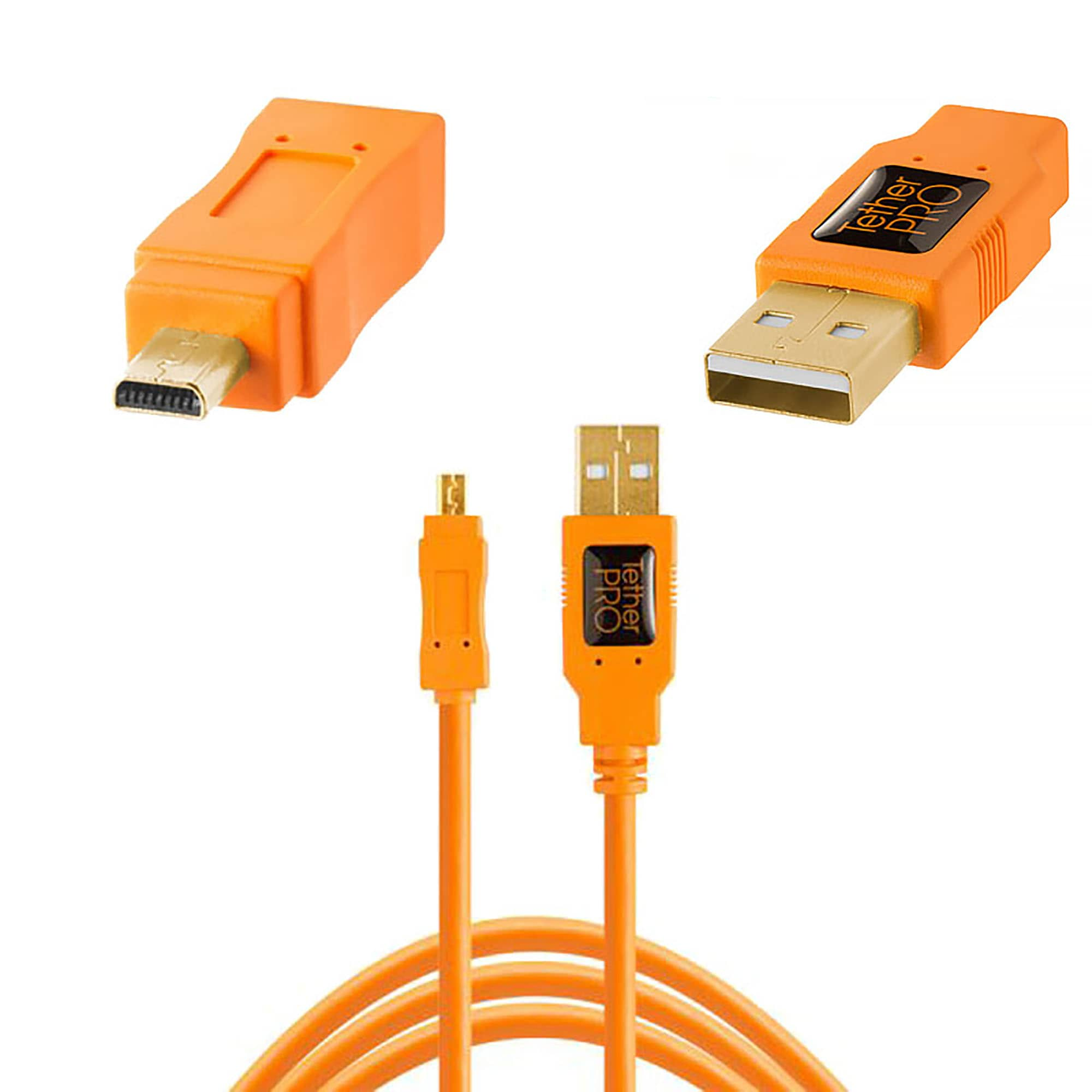 TetherPro USB 2.0 A till Mini-B 8 pin 4.6 m Orange 