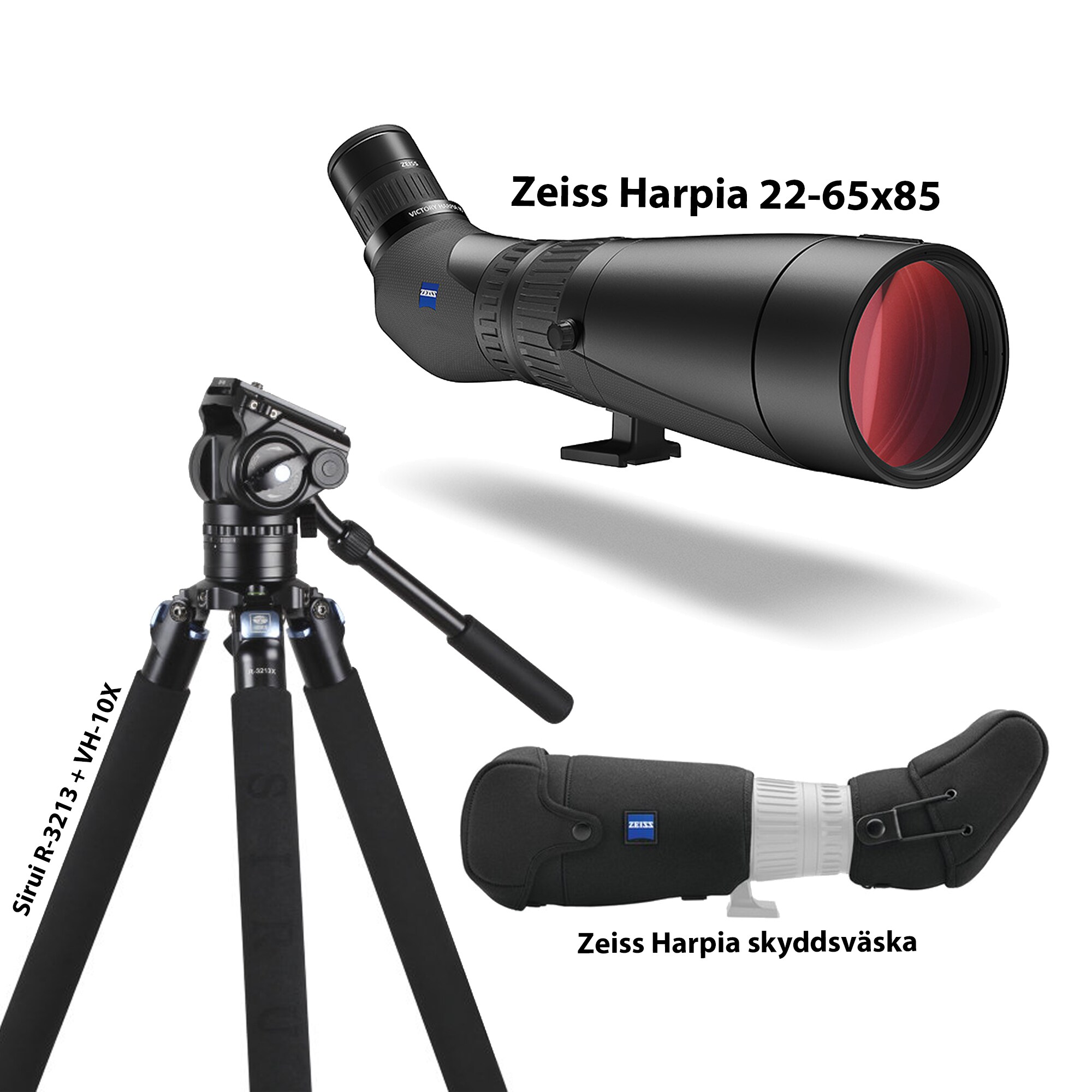 Zeiss Victory Harpia 22-65x85 + Skyddsväska och stativ i kolfiber