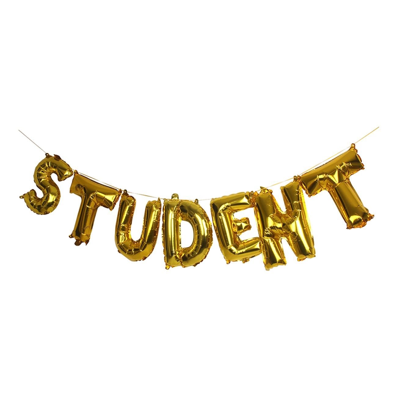 Student ballonger Bokstäver STUDENT Guld