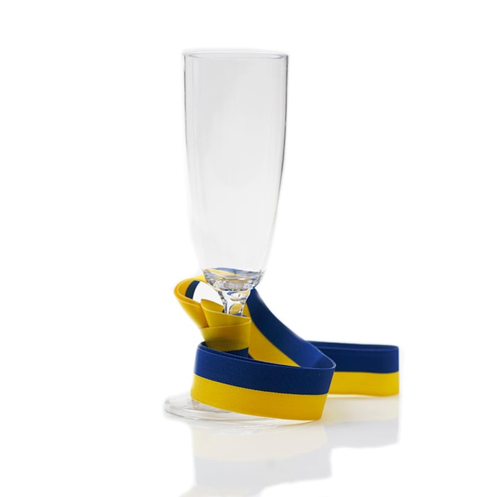Student Champagneglas med Sverigeband