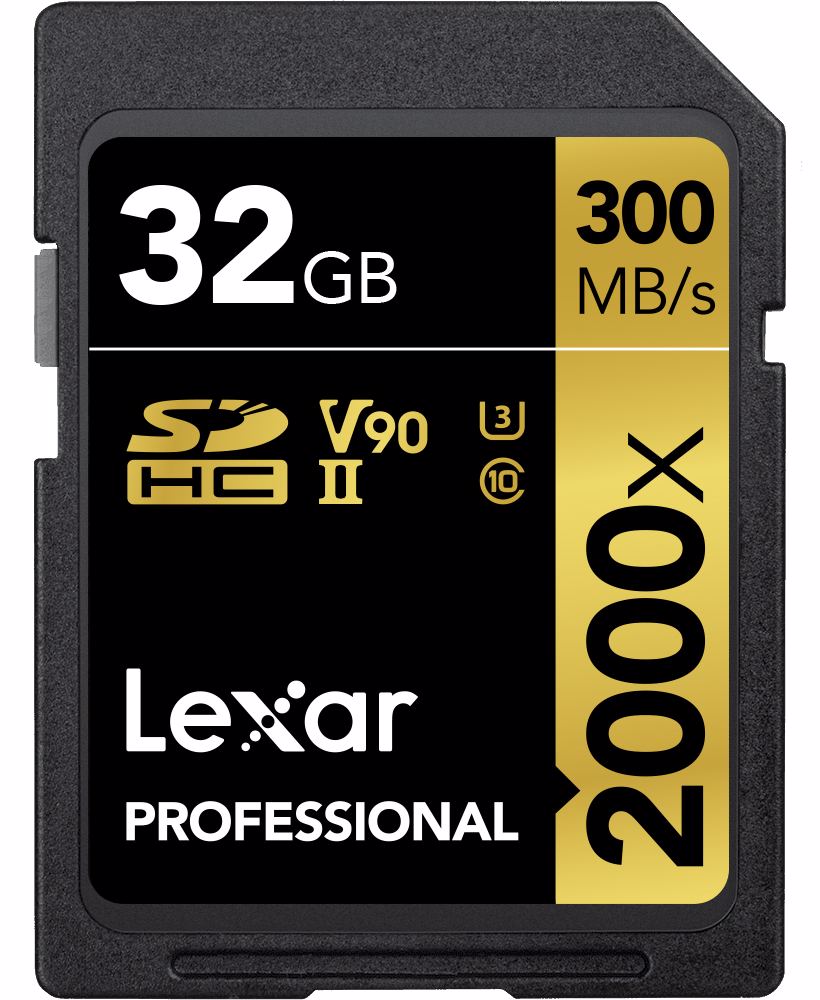 Lexar Pro 2000X SDHC/SDXC UHS-II U3(V90) R300/W260 32GB