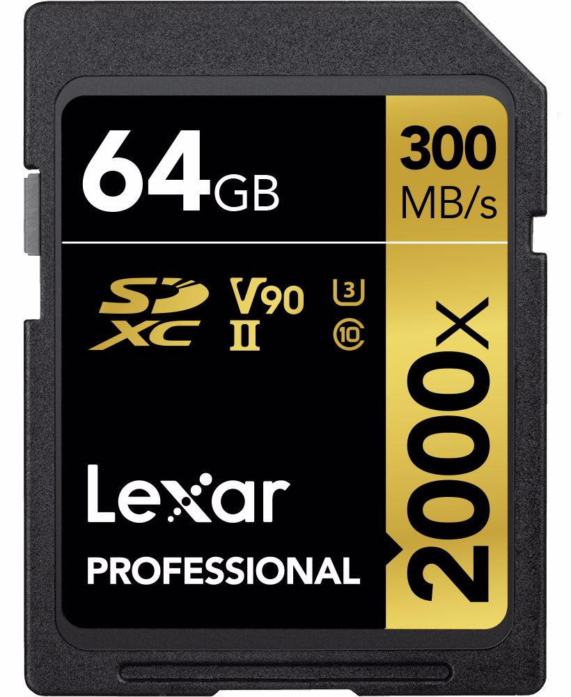 Lexar Pro 2000X SDHC/SDXC UHS-II U3(V90) R300/W260 64GB