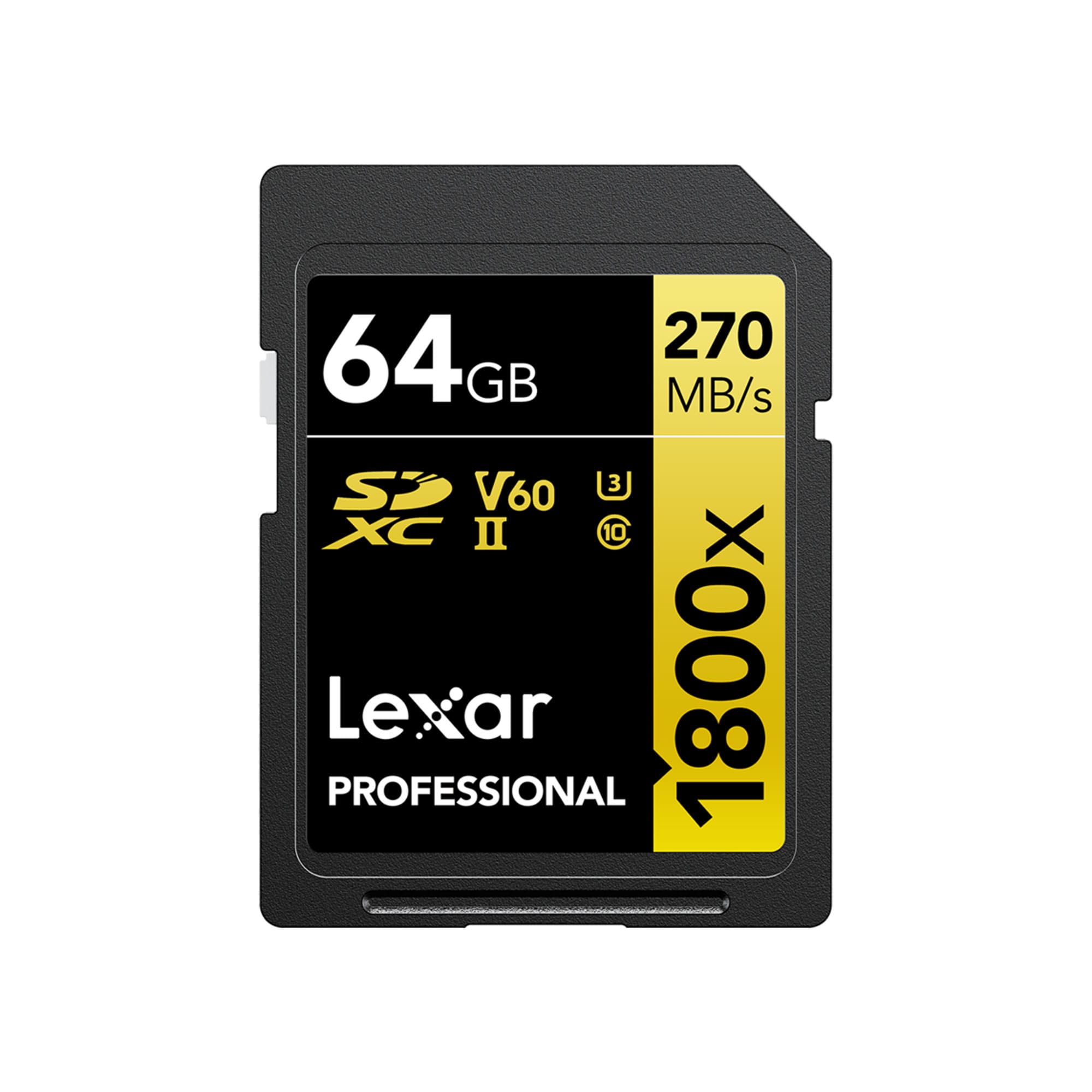 Lexar Pro 1800x SDXC U3 (V60) UHS-II R270/W180 64GB