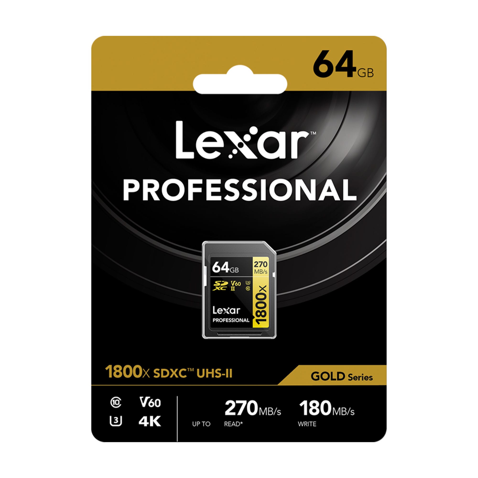 Lexar Pro 1800x SDXC U3 (V60) UHS-II R270/W180 64GB