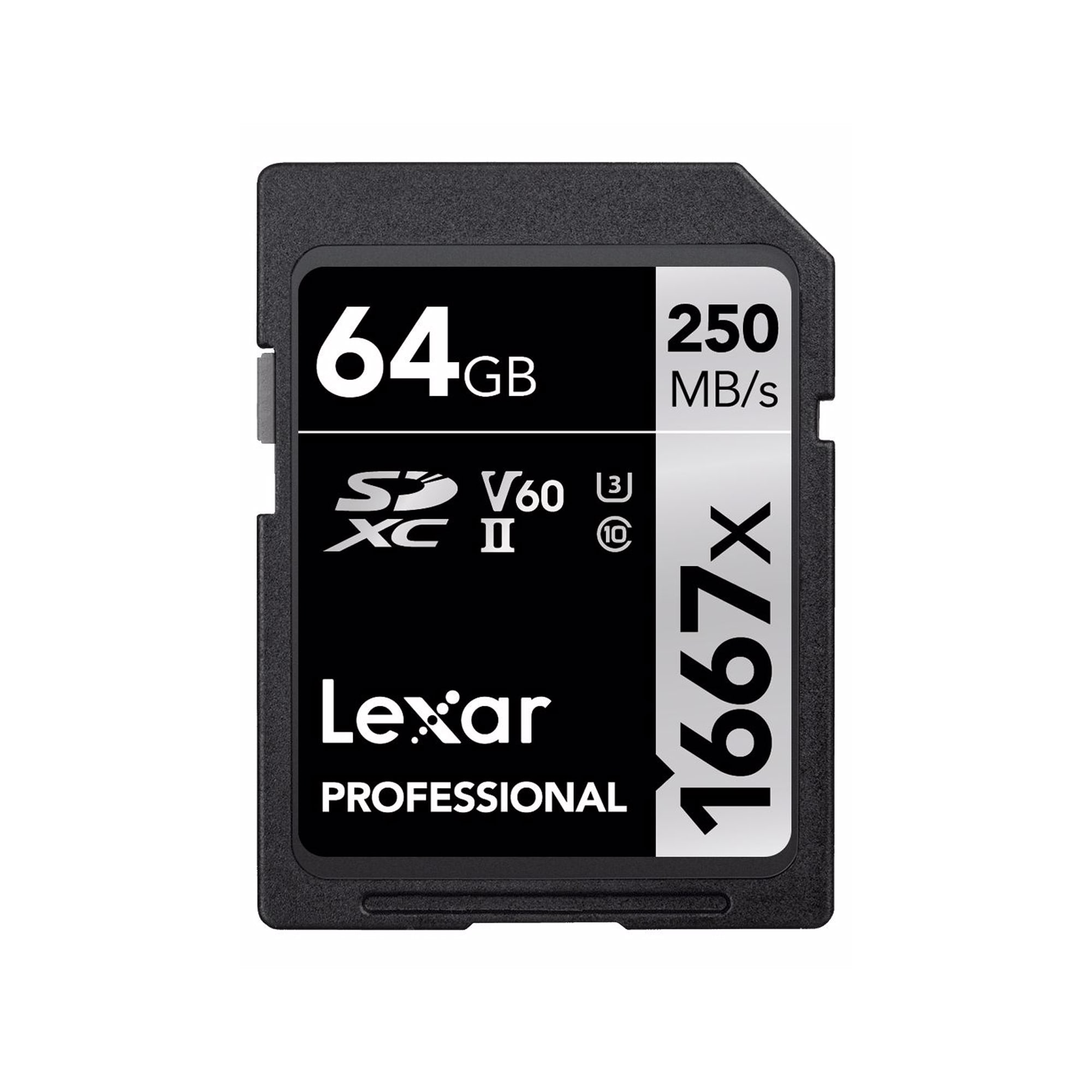 Lexar SDXC Professional 1667X 64GB UHS-II U3 V60 250MB/s
