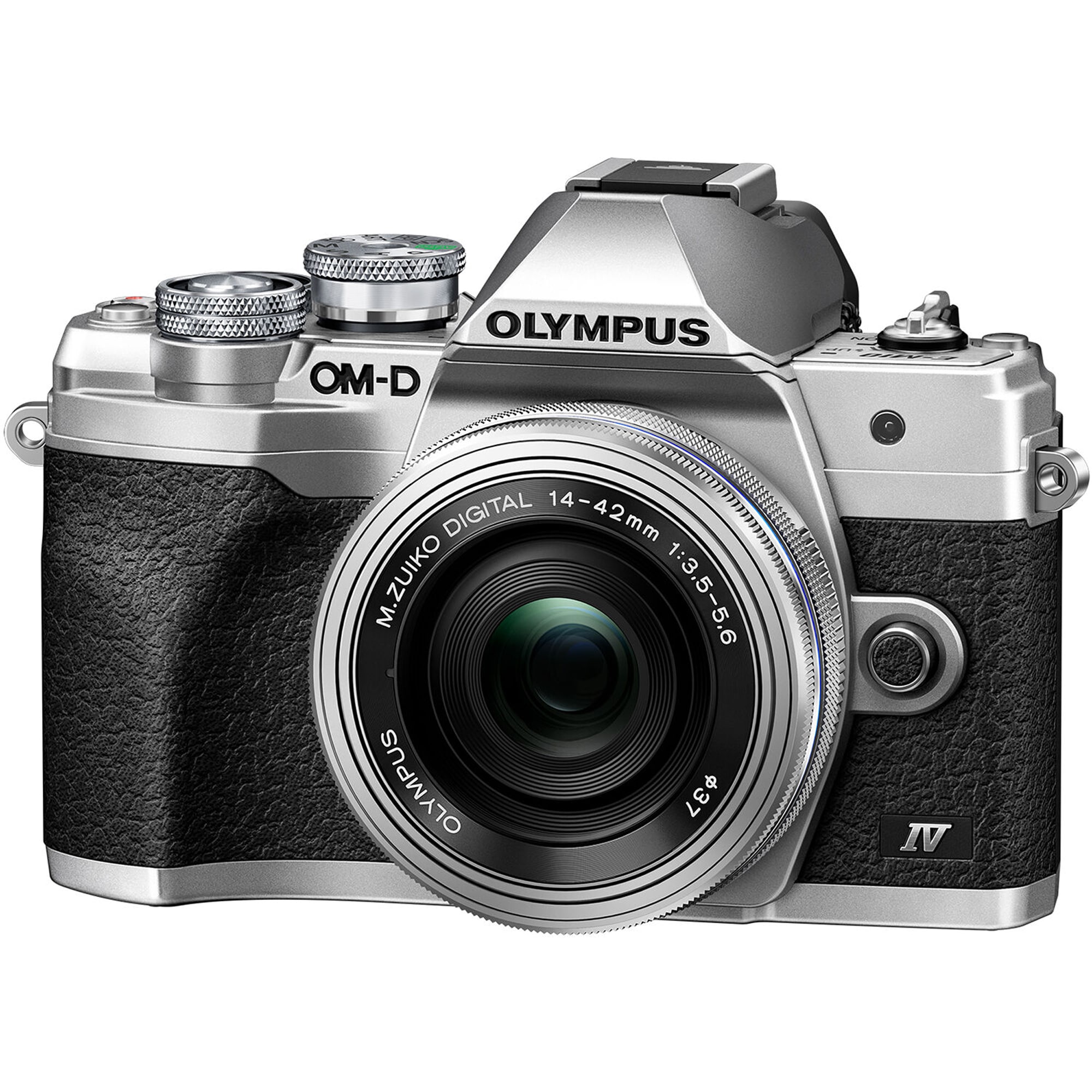 Olympus E-M10 Mark IV kamerahus silver + M.Zuiko Digital 14-42/3,5-5,6 EZ