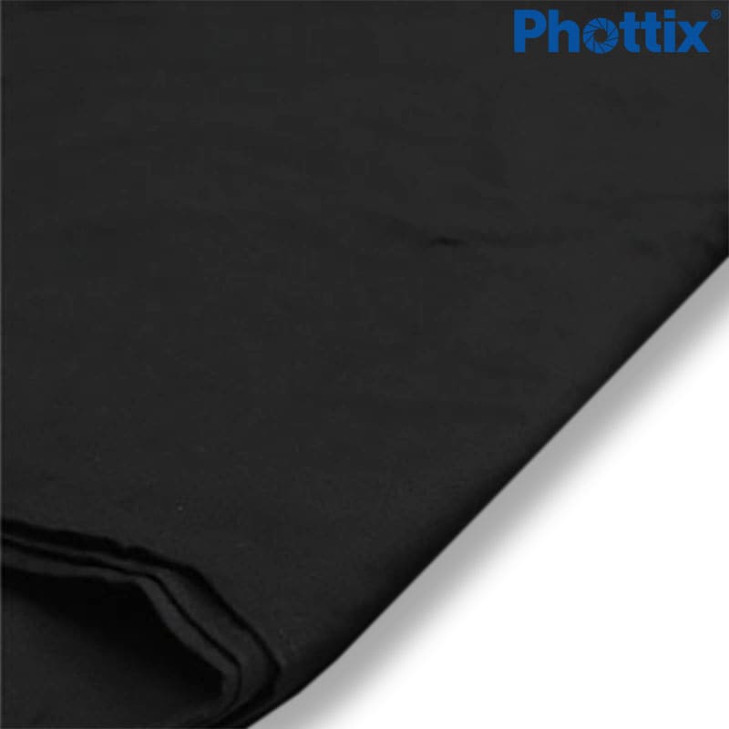 Phottix Tygbakgrund 3x6m svart Muslin