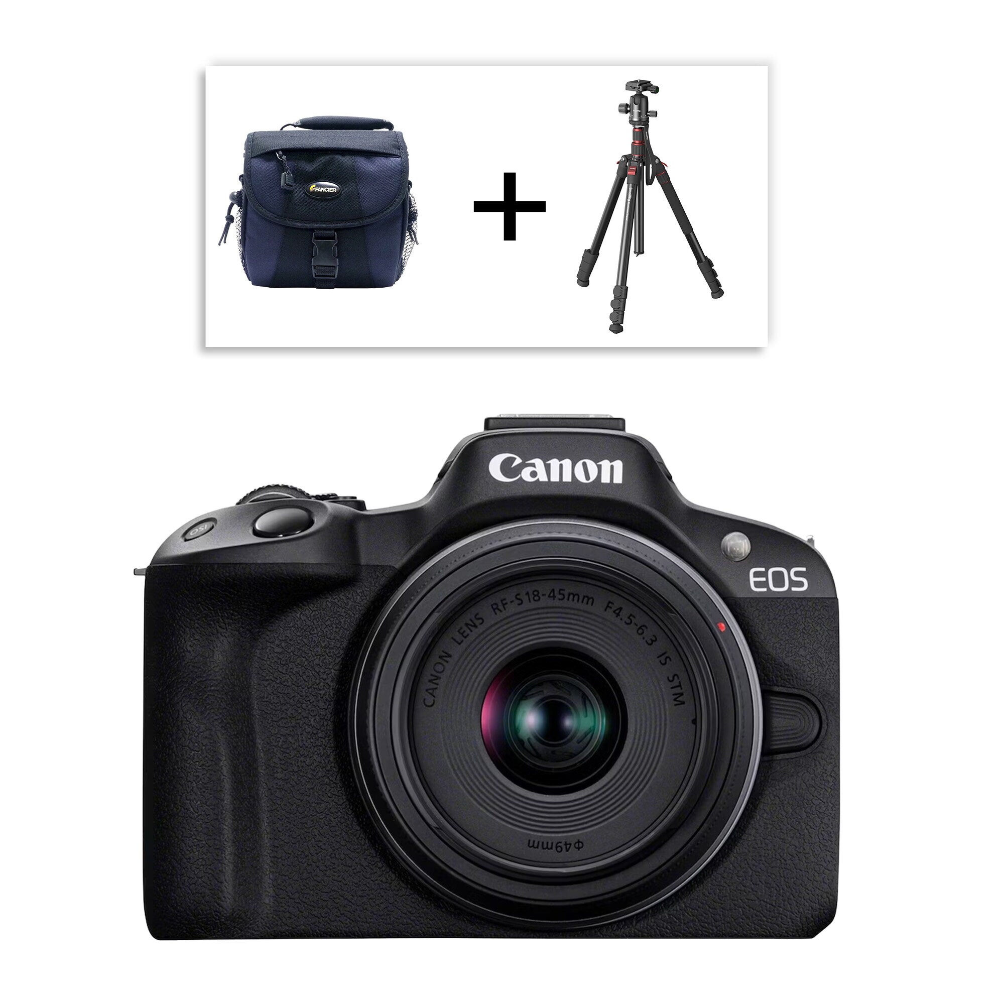 Canon EOS R50 + RF-S 18-45mm f/4,5-6,3 IS STM + Stativ & Väska