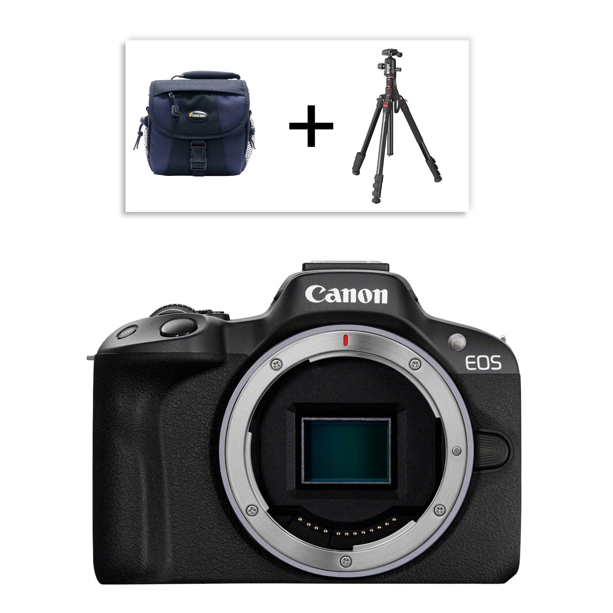Canon EOS R50 Kamerahus + Stativ & Väska