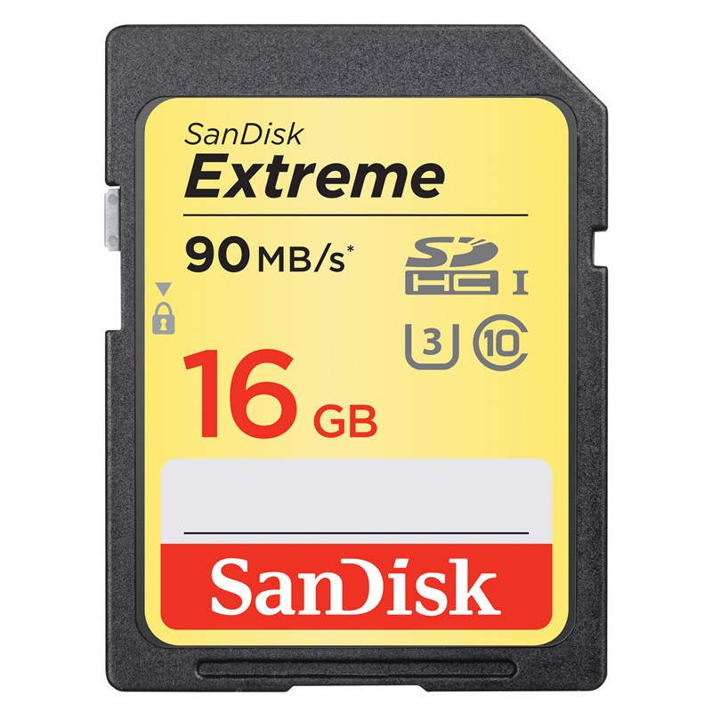 SanDisk SDHC Extreme 16GB 90MB/s UHS-I