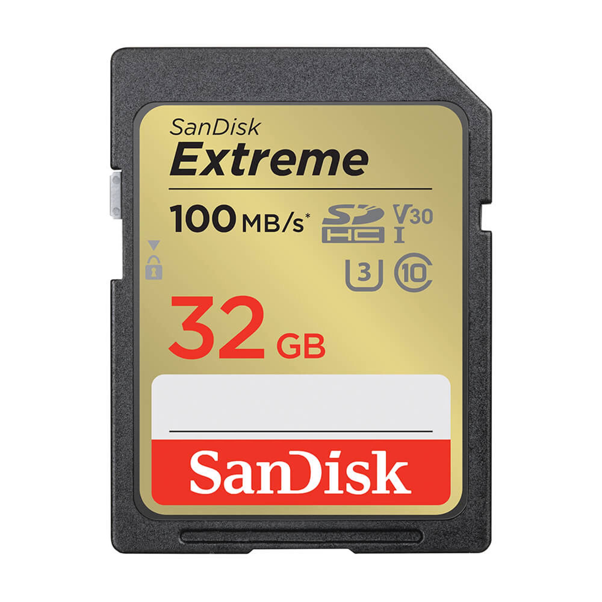 SanDisk SDHC Extreme 100MB/s UHS-I C10 V30 U3 32GB