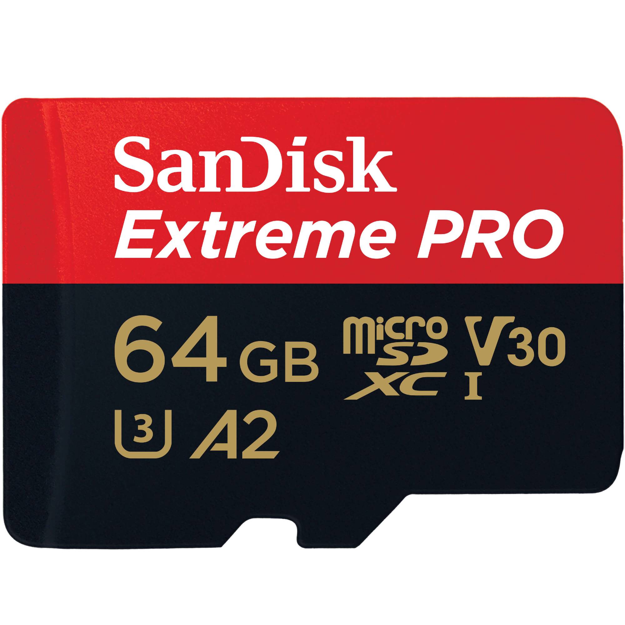 Sandisk MicroSDXC Extreme Pro 64GB 170MB/s A2 C10 V30 U3