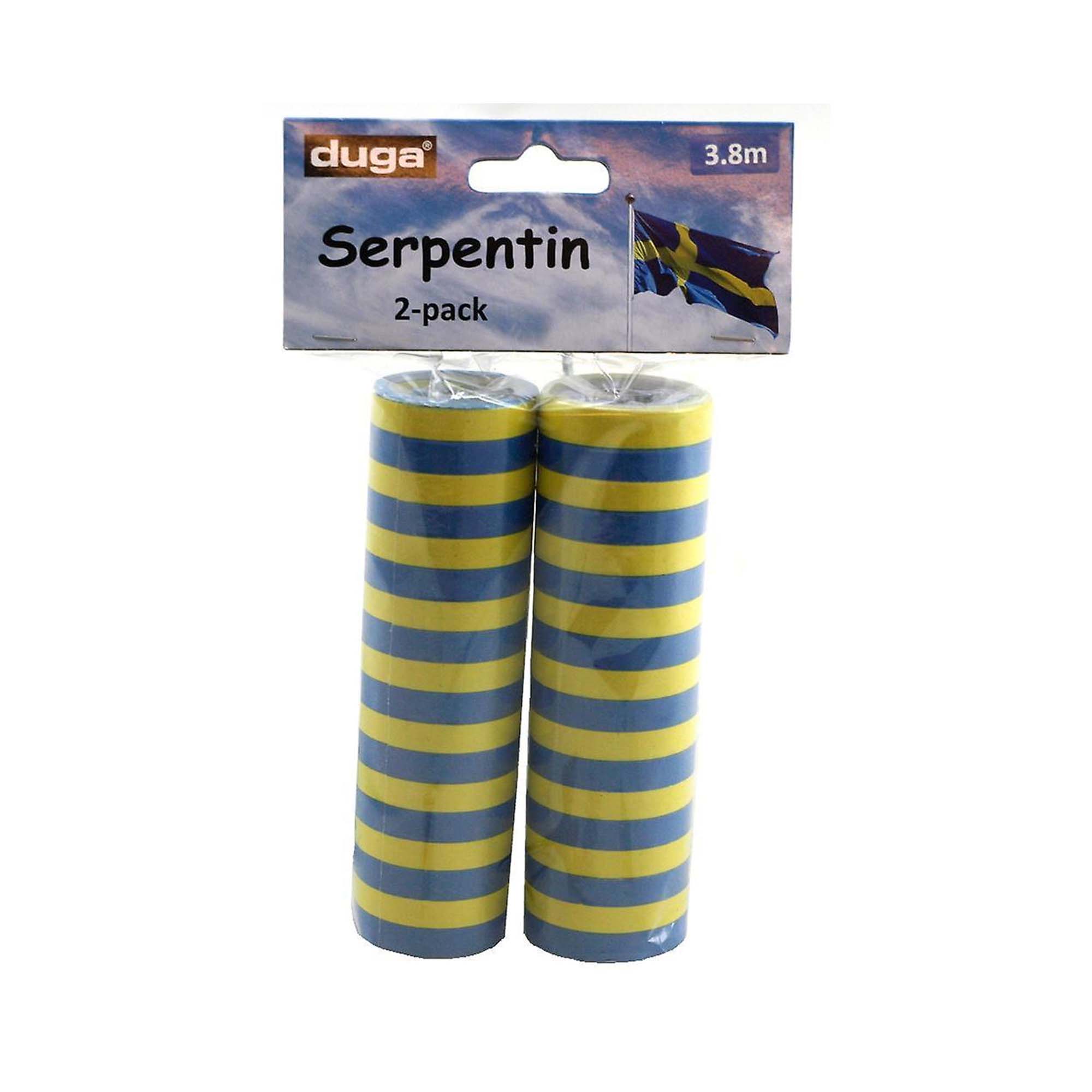 Serpentin Gul/Blå 3,8m 2-pack