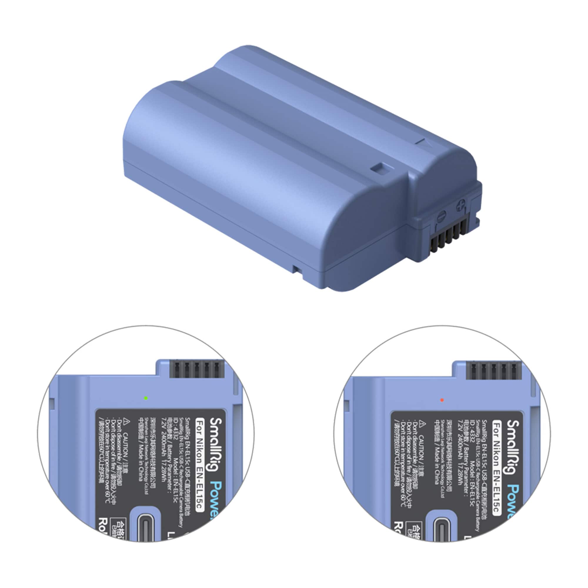 SmallRig 4332 Kamerabatteri USB-C Laddningsbart EN-EL15c