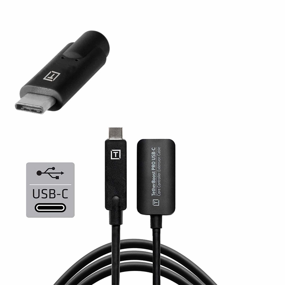 Tether Boost Pro Förlängningskabel USB-C till USB-C | 5m. Svart 