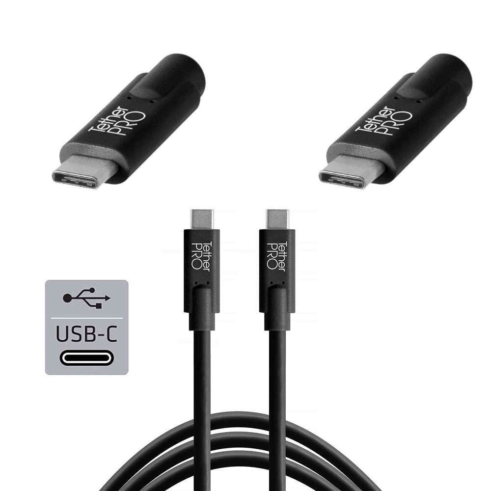 Tether Tools Tetherpro USB-C till USB-C 4,6m. Svart
