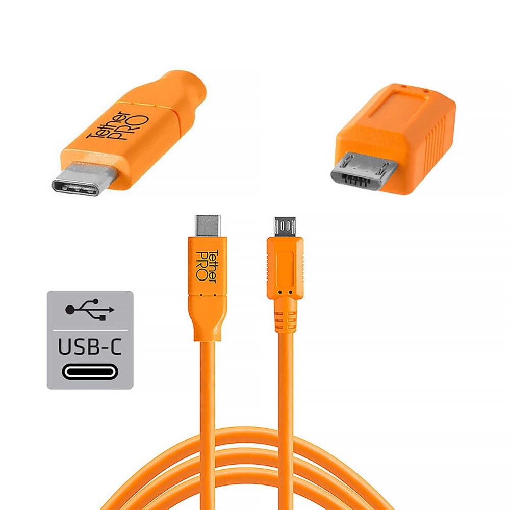 Tether Tools TetherPro USB-C till Micro-B 5-Pins 4,6 m Orange