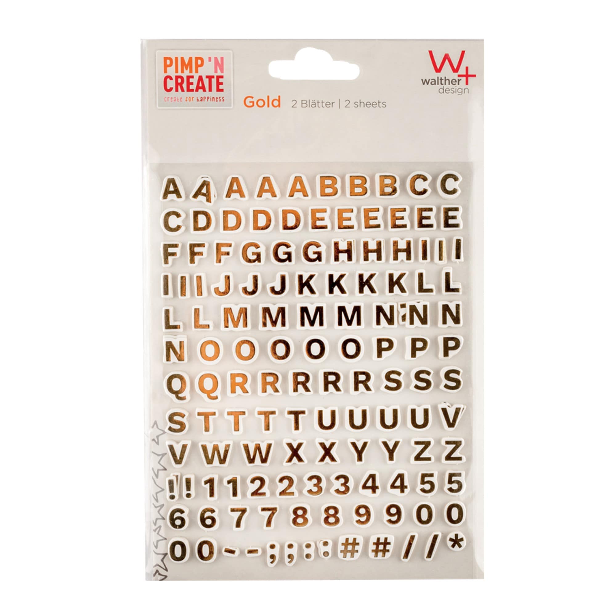 Walther Självhäftande Bokstäver Guld