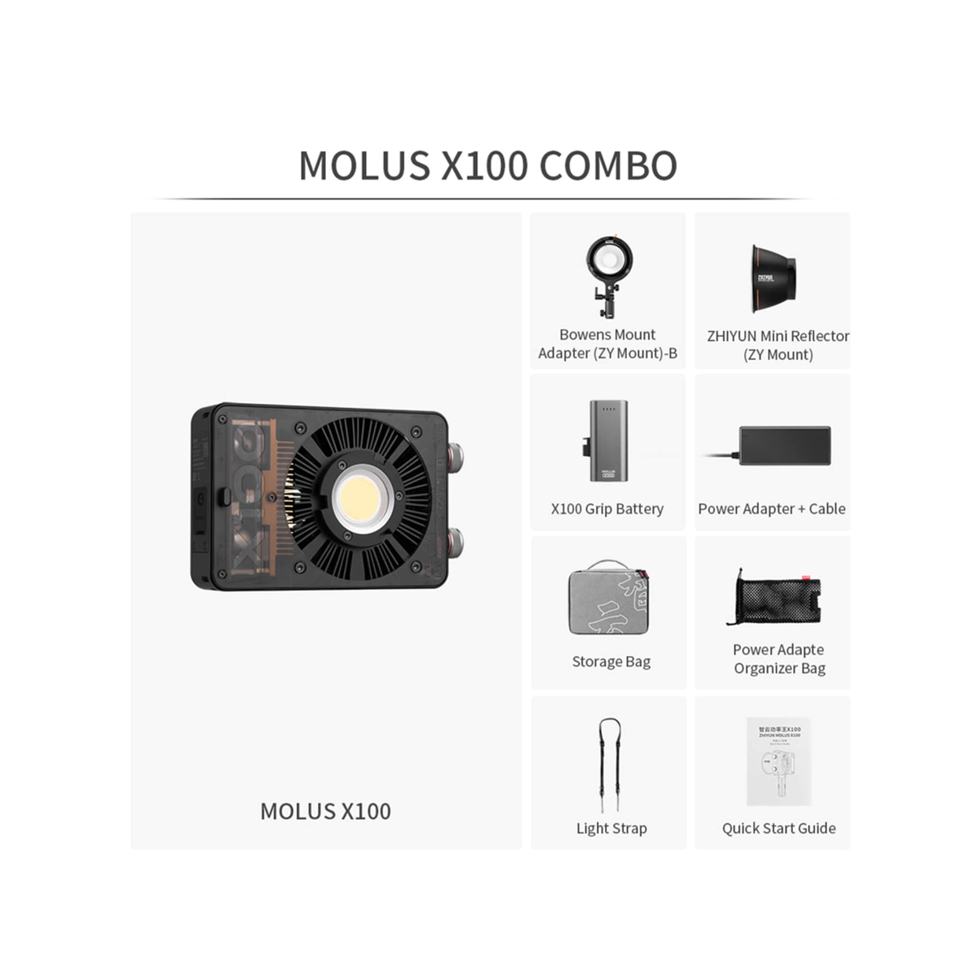Zhiyun Molus X100 COB LED-lampa Combo